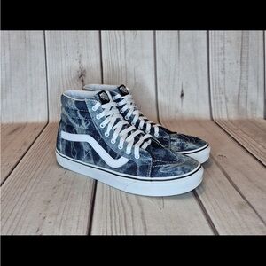 VANS Sk8-Hi Denim Hi-Top Shoes Mens Size 11 Blue/White